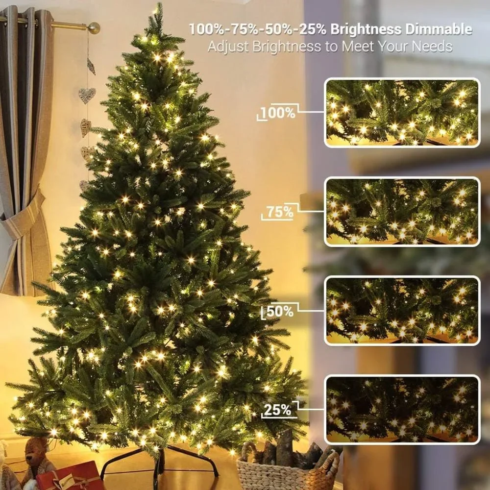 Christmas Lights, 65.67ft 200 LED Color Changing Tree Lights 11-Function Warm Wh